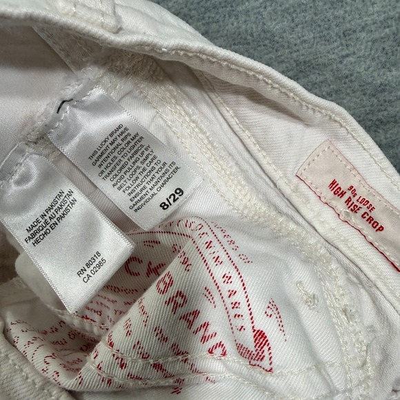 Lucky Brand Jeans Women 8/29 White 90s Loose High Rise Crop Frayed Hem Casual - Picture 4 of 10